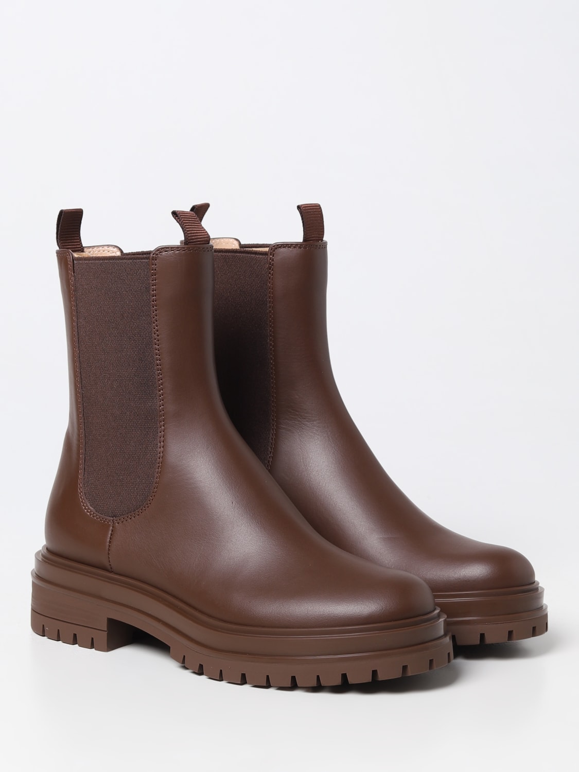 GIANVITO ROSSI BOOTS: Flat ankle boots woman Gianvito Rossi, Brown - Img 2