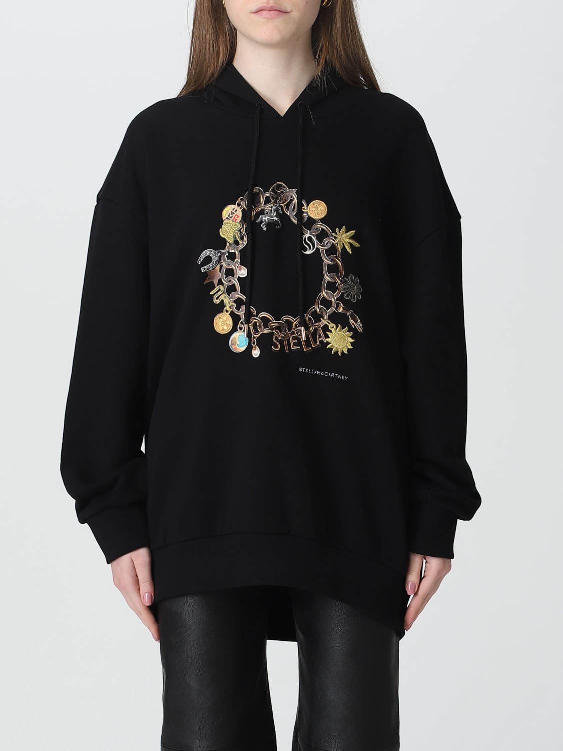 STELLA MCCARTNEY SWEATER: Stella McCartney cotton sweatshirt, Black - Img 1