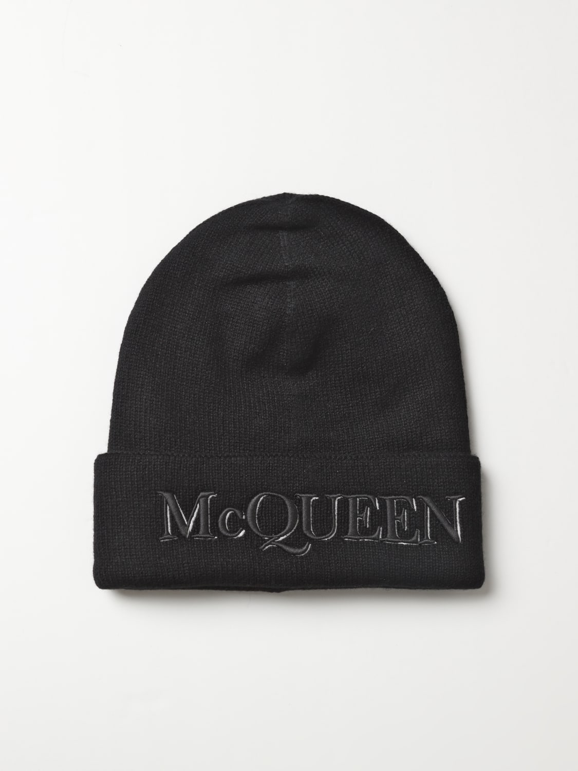 ALEXANDER MCQUEEN HAT: Alexander McQueen hat in cashmere, Black - Img 1