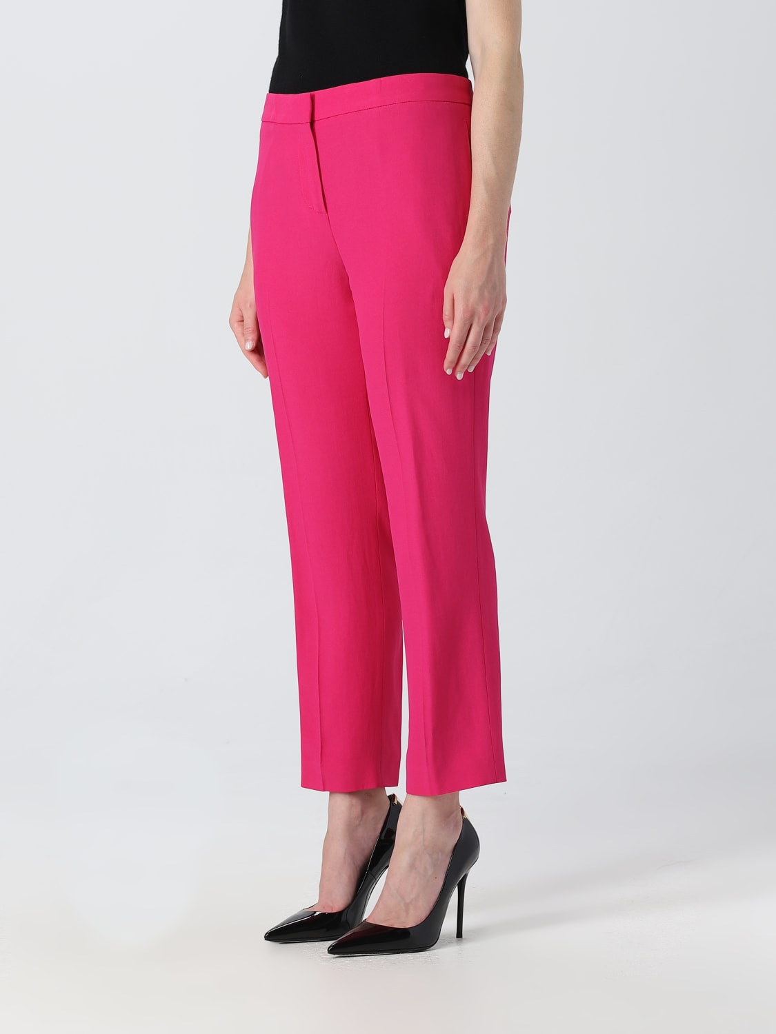 ALEXANDER MCQUEEN PANTS: Alexander McQueen pants in viscose and cotton crepe, Orchid - Img 4