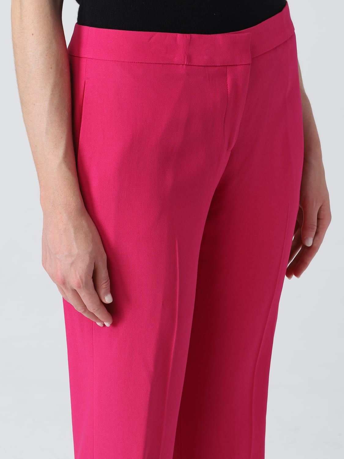 ALEXANDER MCQUEEN PANTS: Alexander McQueen pants in viscose and cotton crepe, Orchid - Img 5