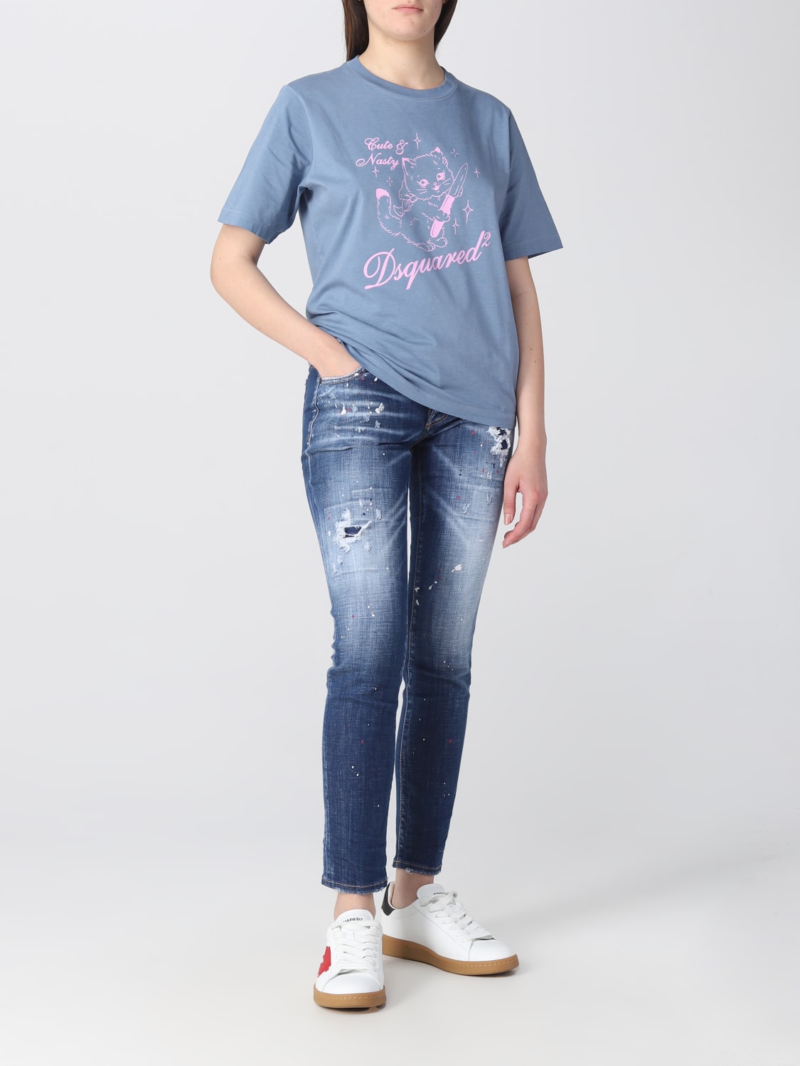 DSQUARED2 JEANS: Jeans femme Dsquared2, Denim - Img 2