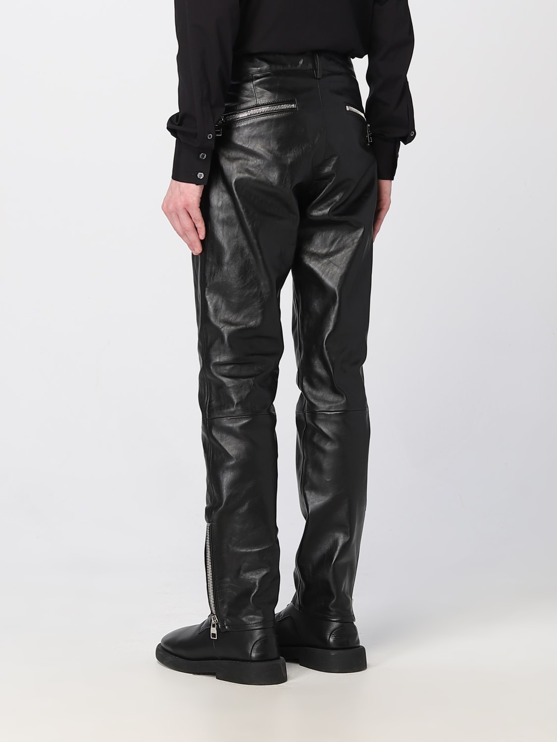 McQueen Outlet: leather pants - Black | McQueen pants