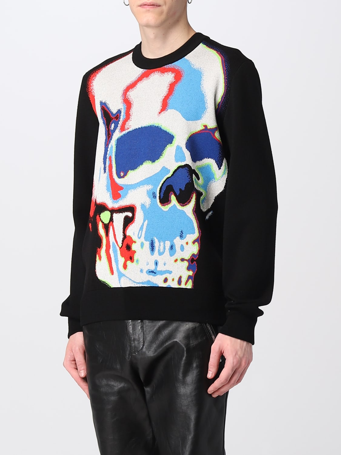 ALEXANDER MCQUEEN SWEATER: Alexander McQueen sweater in viscose and wool blend, Black - Img 4