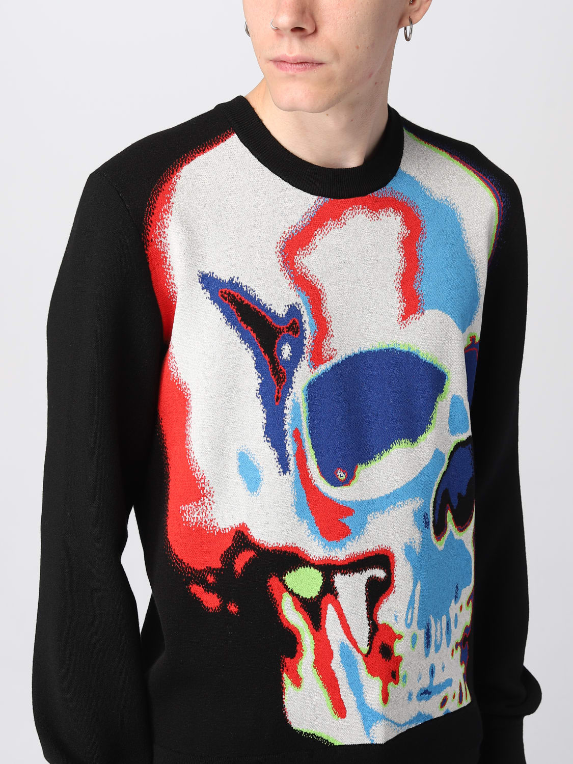 ALEXANDER MCQUEEN SWEATER: Alexander McQueen sweater in viscose and wool blend, Black - Img 5