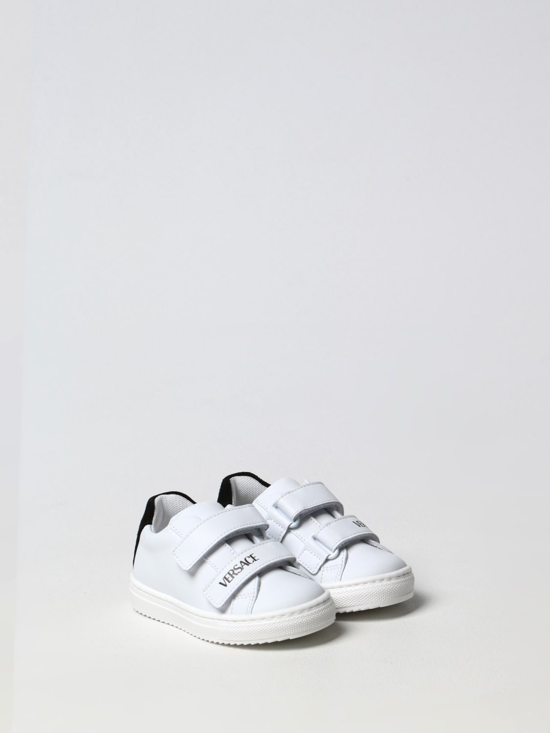 VERSACE SNEAKERS: Versace Young leather sneakers, White - Img 2