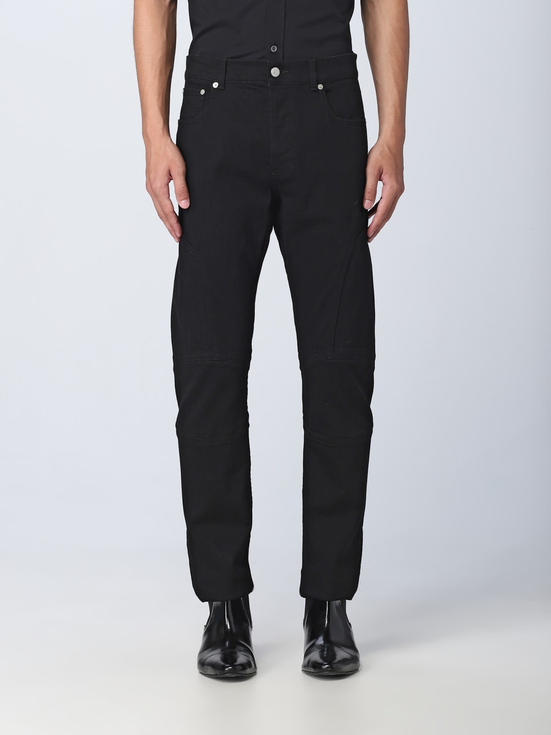 ALEXANDER MCQUEEN JEANS: Alexander McQueen jeans in stretch denim, Black - Img 1