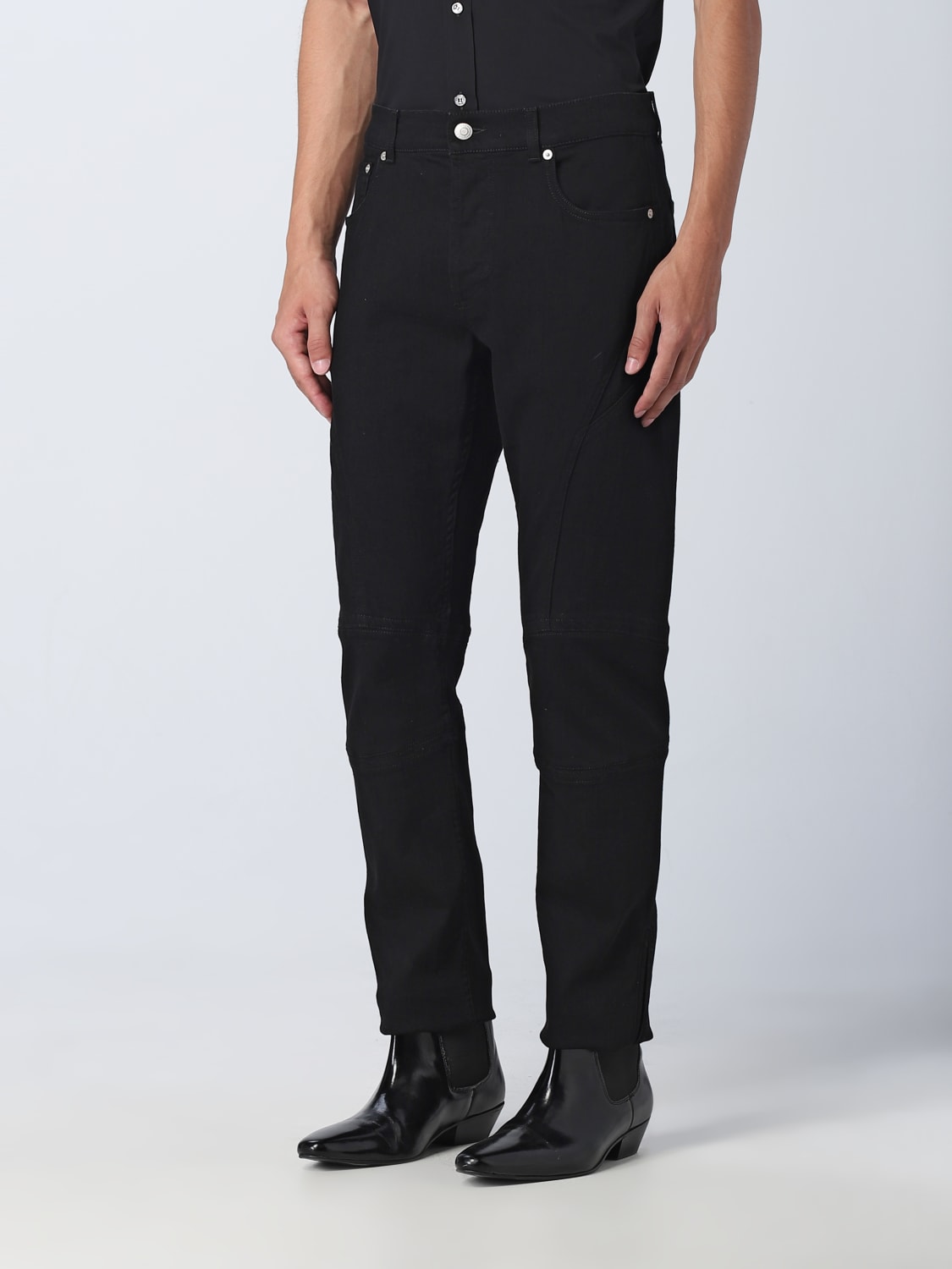 ALEXANDER MCQUEEN JEANS: Alexander McQueen jeans in stretch denim, Black - Img 4