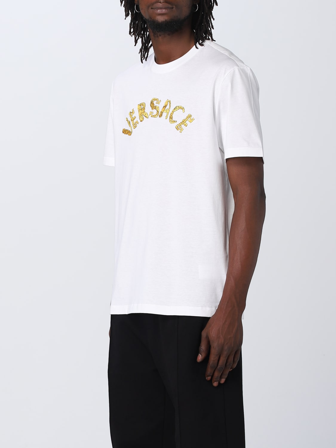 VERSACE T-SHIRT: Versace cotton T-shirt, White - Img 4