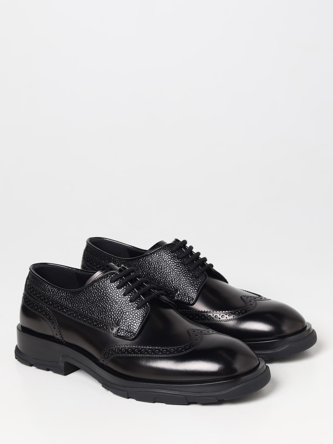 ALEXANDER MCQUEEN BROGUE SHOES: Alexander McQueen derby in leather, Black - Img 2