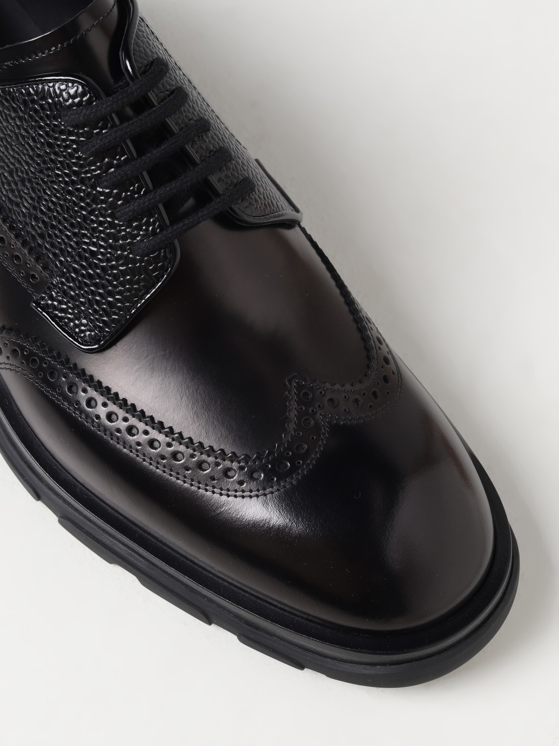 ALEXANDER MCQUEEN BROGUE SHOES: Alexander McQueen derby in leather, Black - Img 4