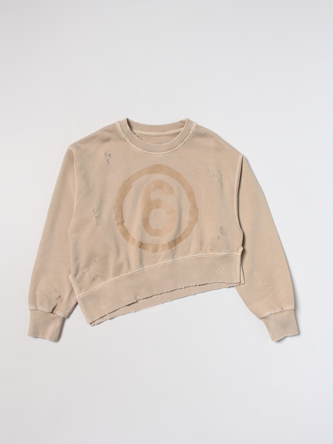 MM6 MAISON MARGIELA MAGLIA: Maglia Mm6 Maison Margiela in cotone, Beige - Img 1