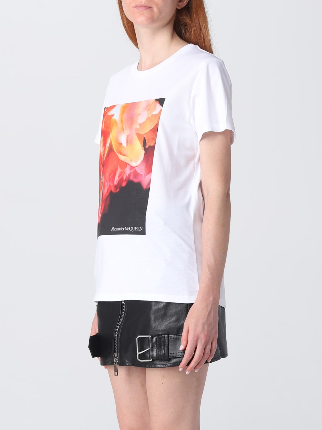 ALEXANDER MCQUEEN T-SHIRT: Alexander McQueen cotton t-shirt, White - Img 3