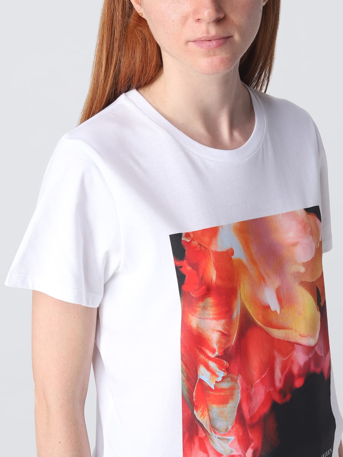 ALEXANDER MCQUEEN T-SHIRT: Alexander McQueen cotton t-shirt, White - Img 4