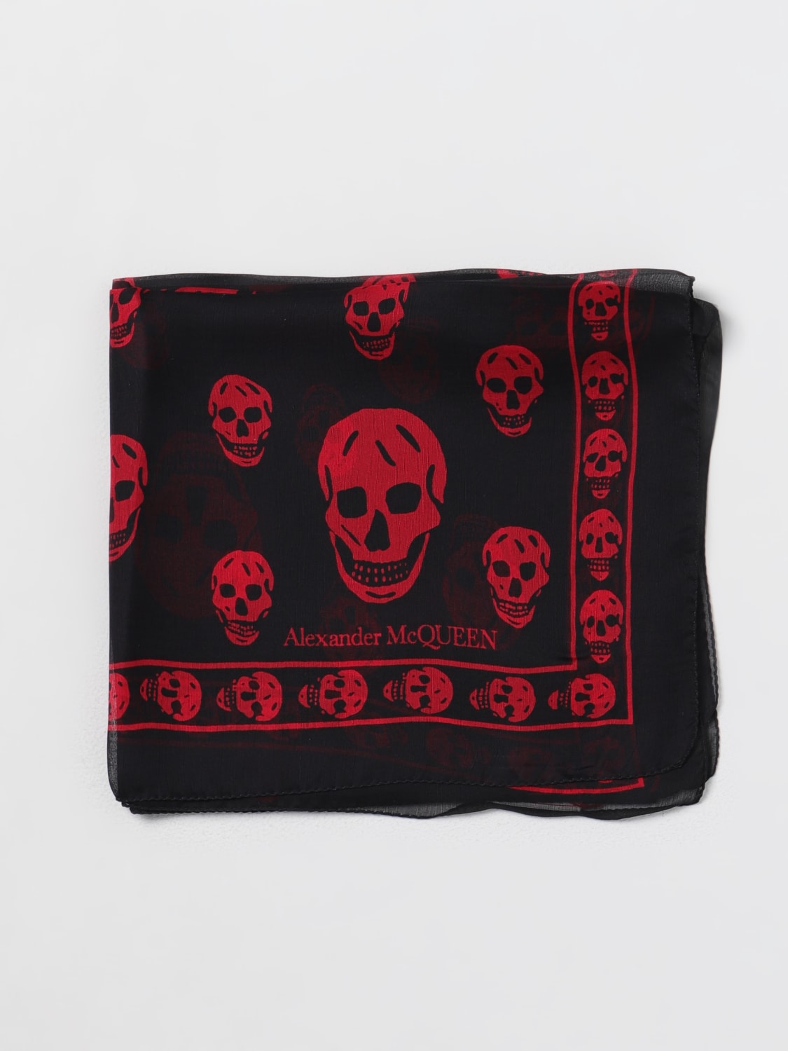 小物 Alexander McQueen Red Skull Silk Stall Alexander McQueen Red Skull Silk Stall New Alexander McQueen