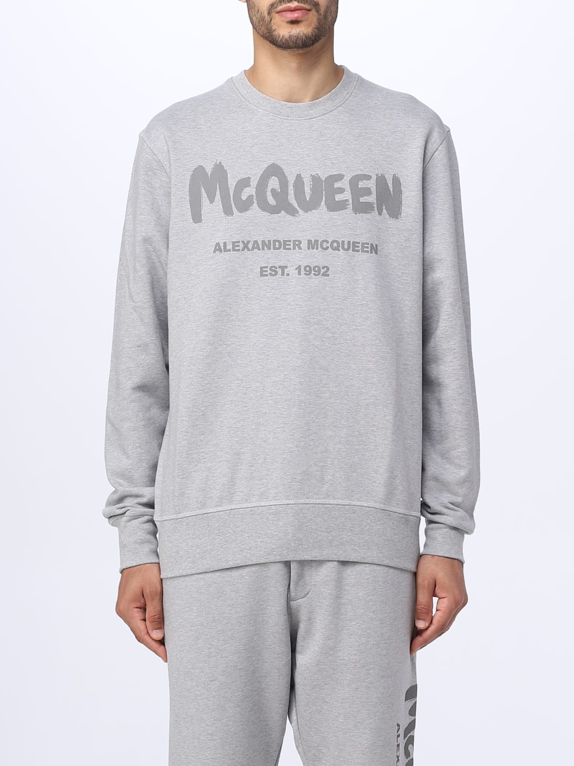 ALEXANDER MCQUEEN SWEATSHIRT: Alexander McQueen cotton sweatshirt, Grey - Img 1