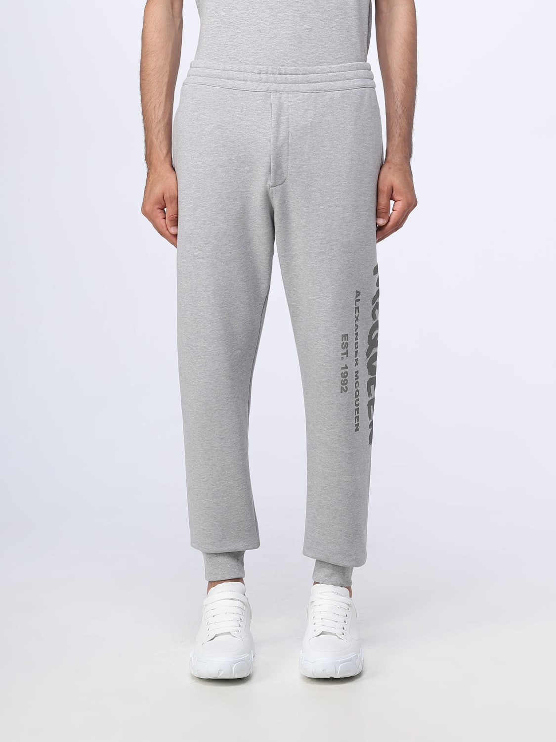 ALEXANDER MCQUEEN PANTS: Alexander McQueen pants in cotton, Grey - Img 1