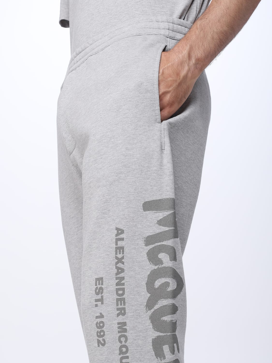 MCQUEEN: pants in cotton - Grey | McQueen pants 688714QVZ81 online