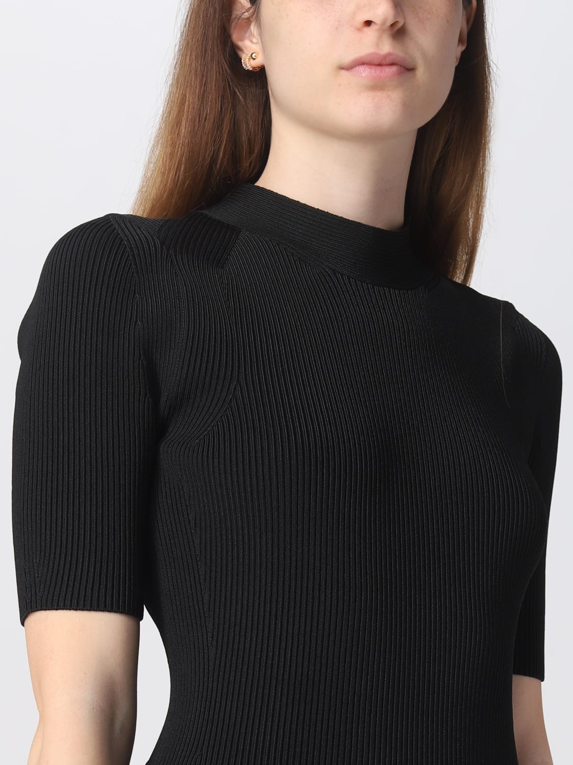 STELLA MCCARTNEY DRESS: Stella McCartney ribbed knit dress, Black - Img 5