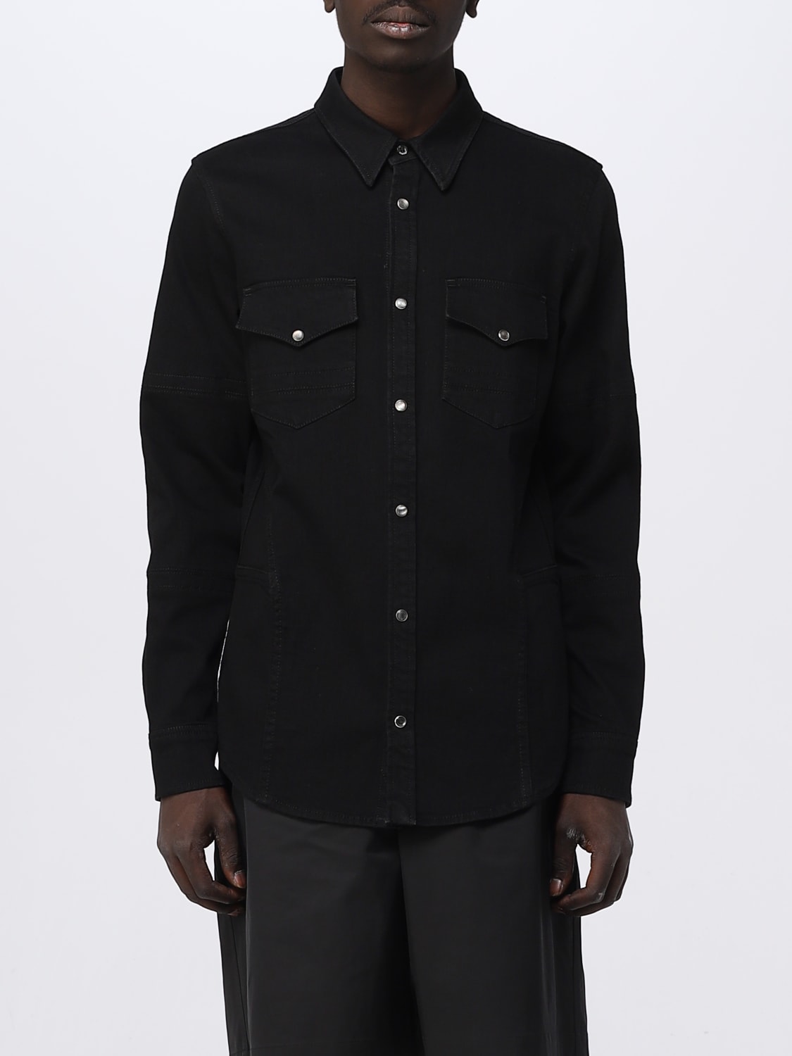 ALEXANDER MCQUEEN SHIRT: Alexander McQueen shirt in stretch denim, Black - Img 1