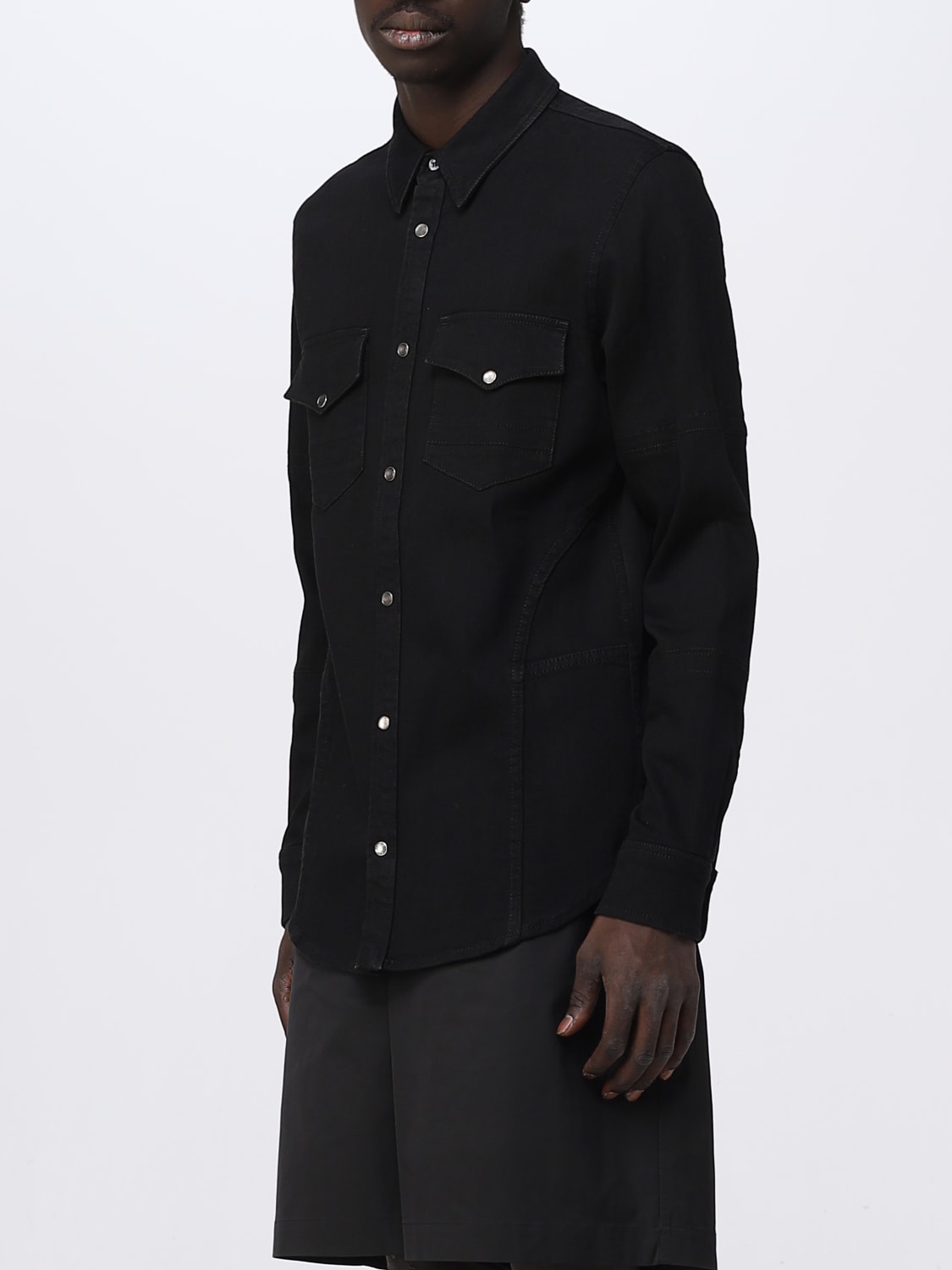 ALEXANDER MCQUEEN SHIRT: Alexander McQueen shirt in stretch denim, Black - Img 4