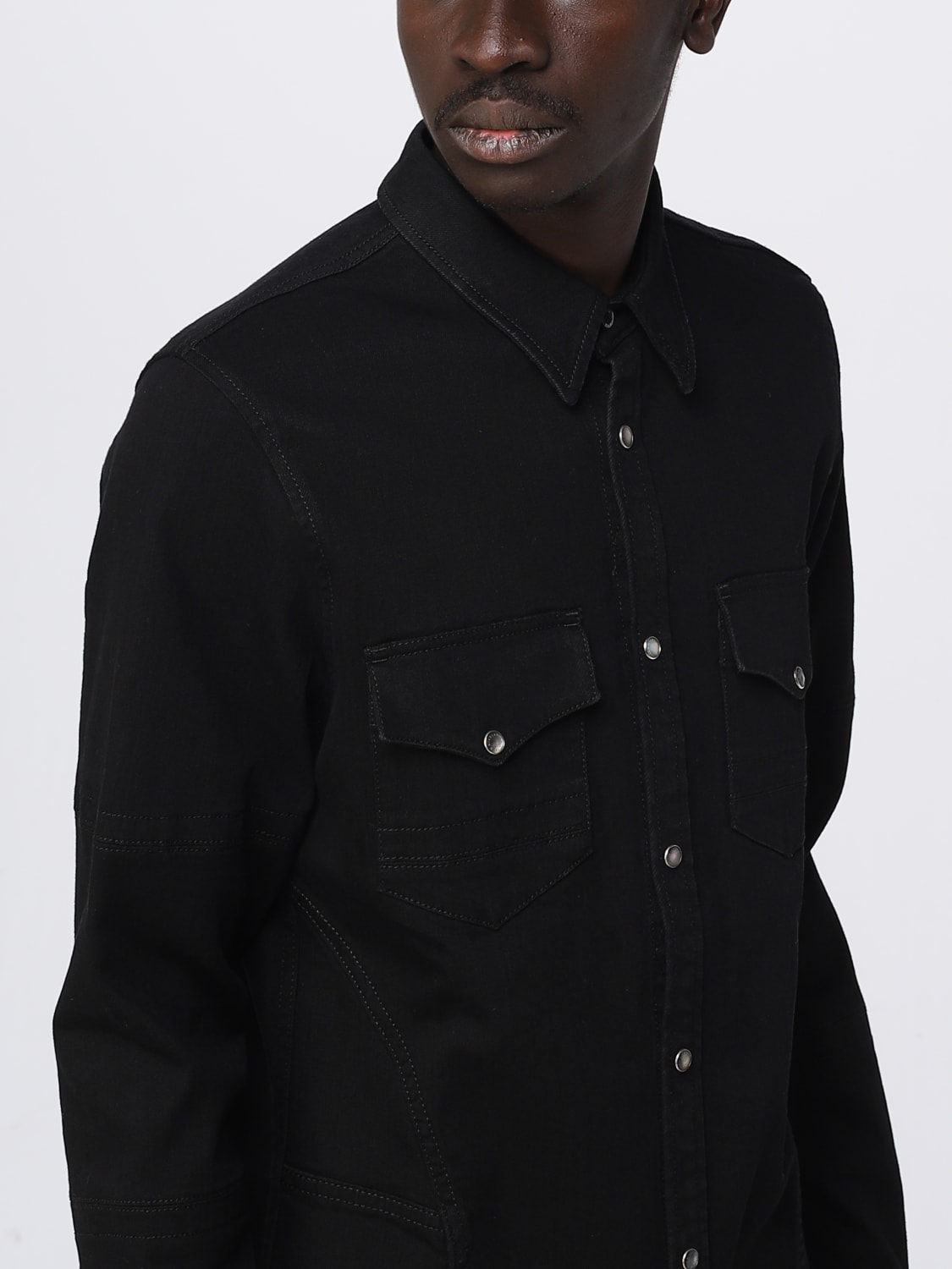 ALEXANDER MCQUEEN SHIRT: Alexander McQueen shirt in stretch denim, Black - Img 5