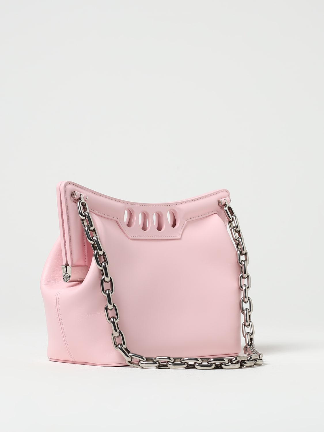 ハンドバッグ ALEXANDER MCQUEEN Woman Handbag Pink 7430911BLGG 5723 McQueen Outlet: The Peak leather bag with shoulder strap