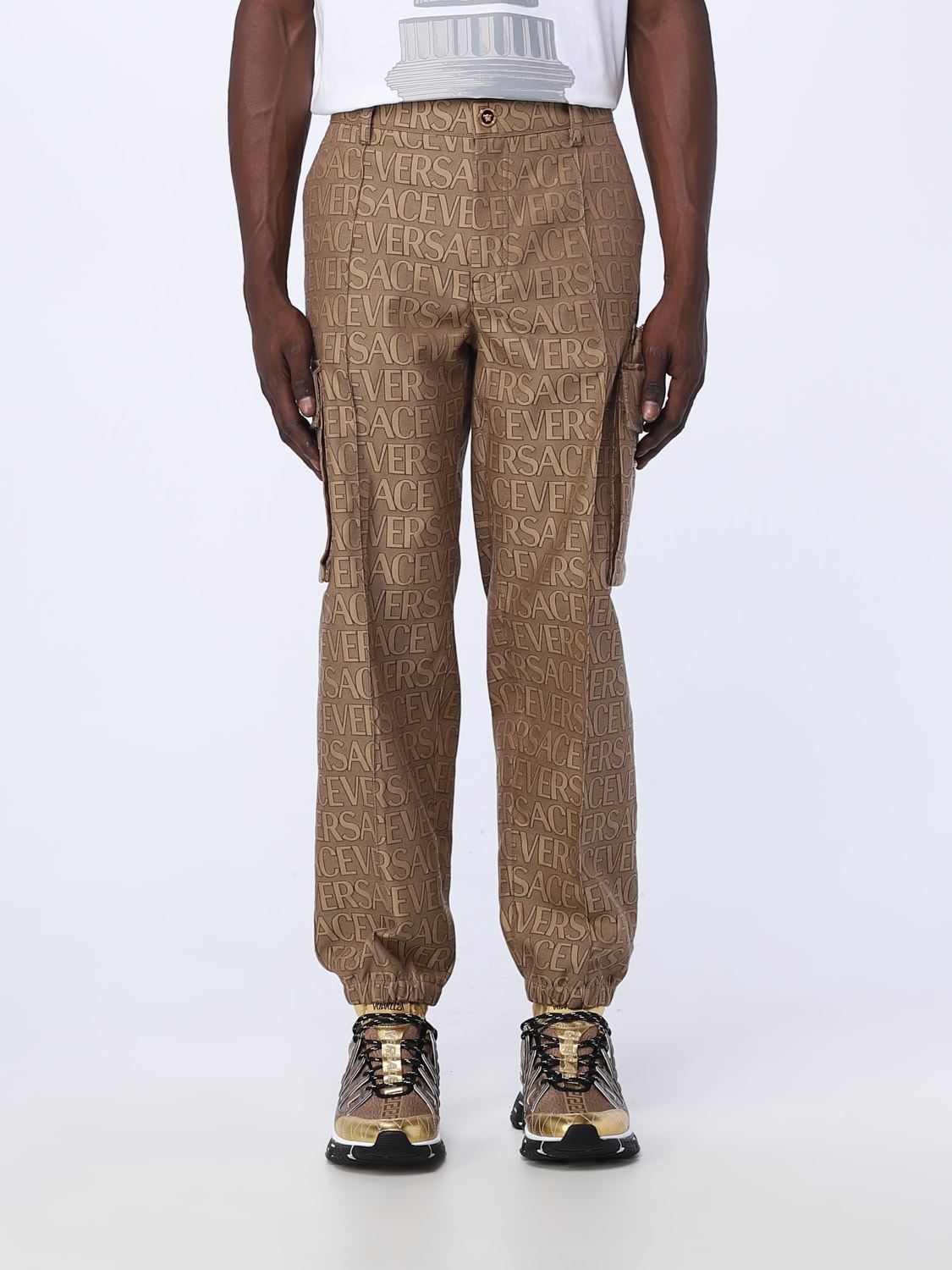 Giglio Pantaloni Cargo Versace in misto cotone