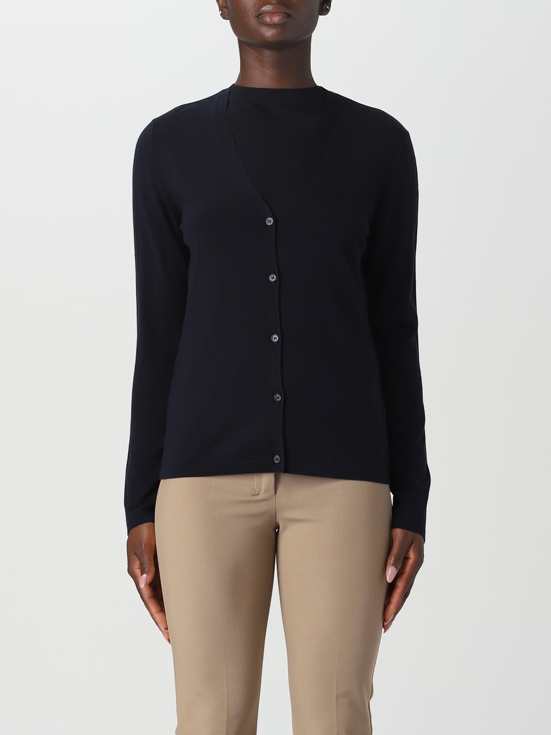 'S MAX MARA CARDIGAN: Cardigan S Max Mara in lana vergine, Blue - Img 1