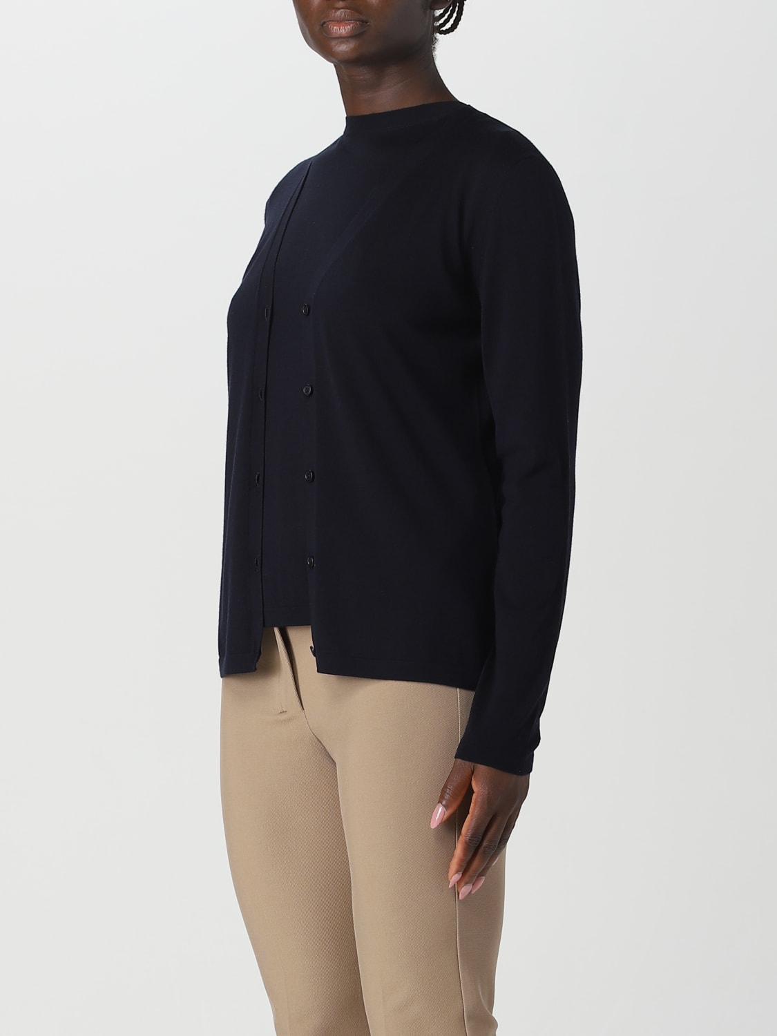 'S MAX MARA CARDIGAN: Cardigan S Max Mara in lana vergine, Blue - Img 4