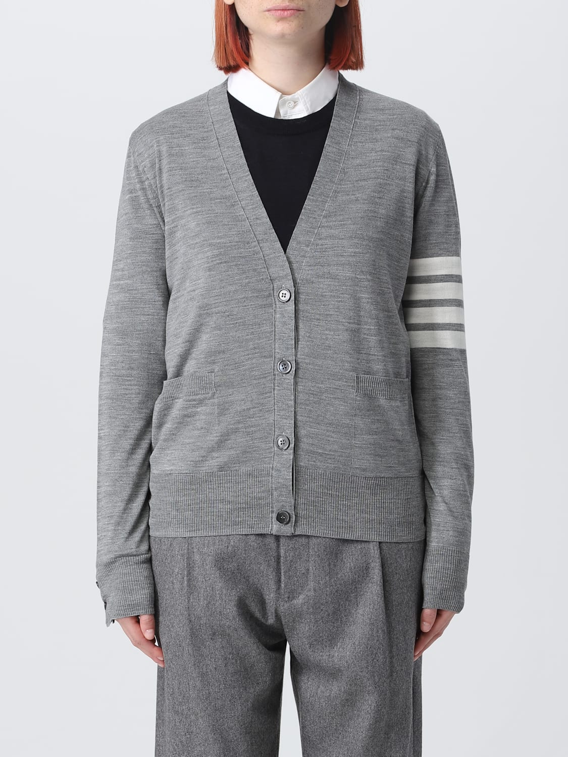 THOM BROWNE PULL: Pull femme Thom Browne, Gris - Img 1
