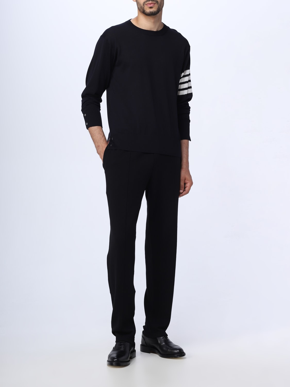 THOM BROWNE SWEATER: Thom Browne sweater in wool, Blue - Img 2