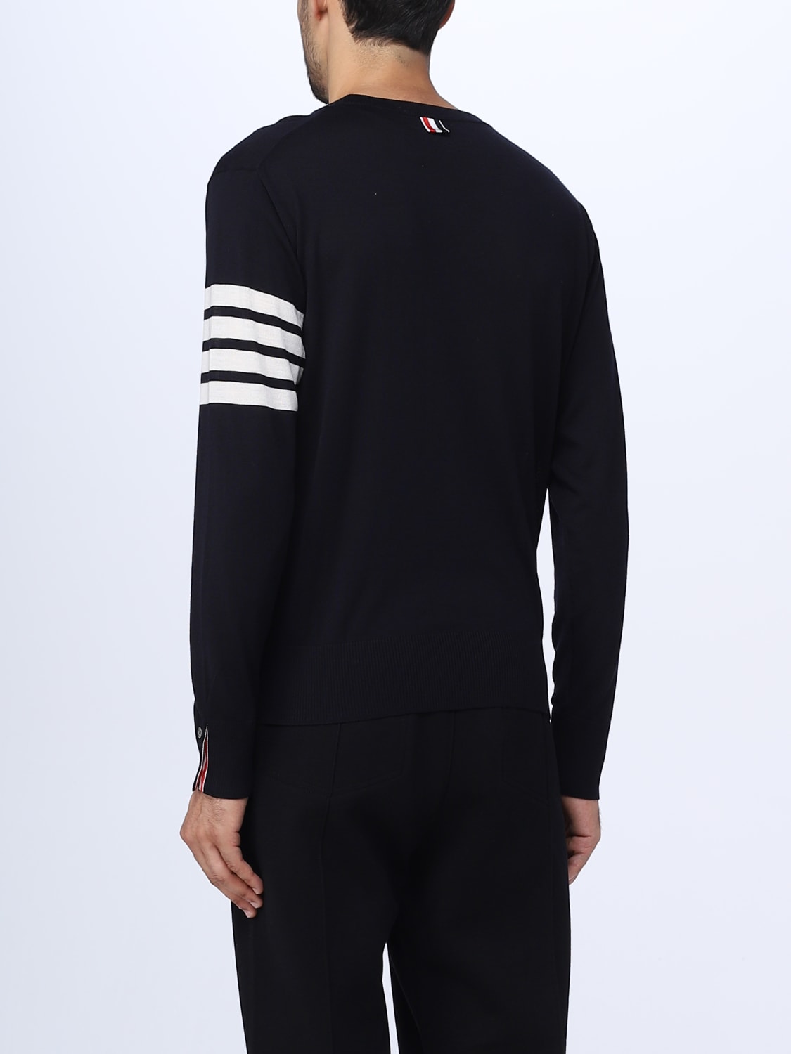 THOM BROWNE SWEATER: Thom Browne sweater in wool, Blue - Img 3
