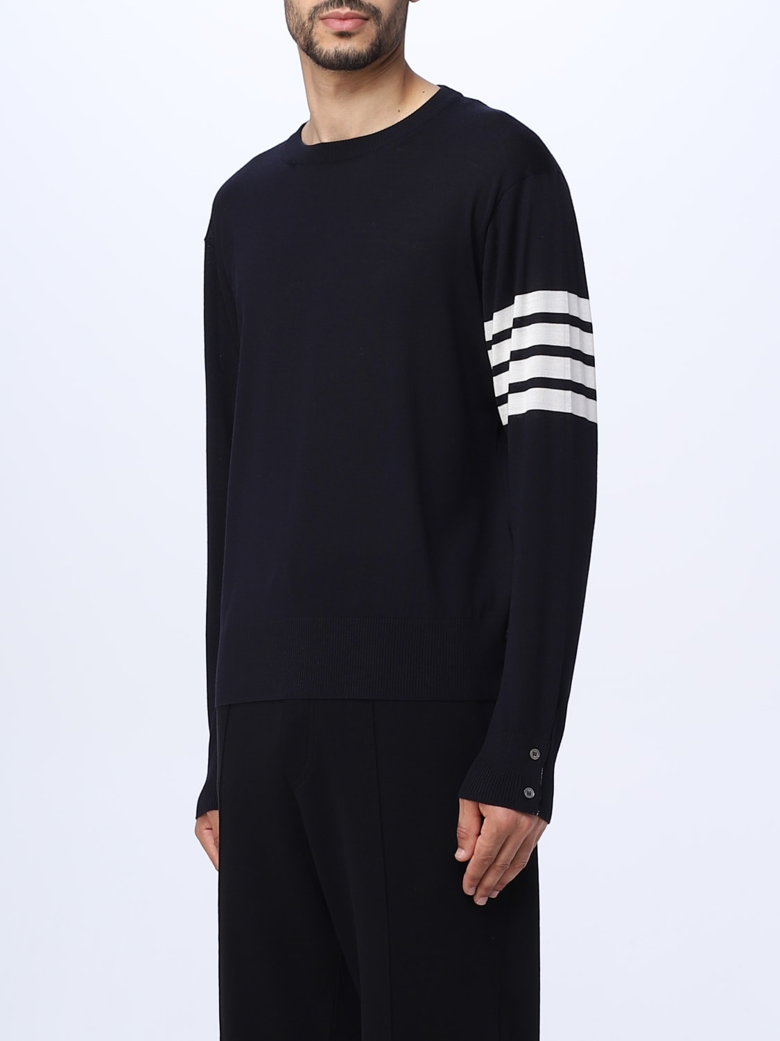THOM BROWNE SWEATER: Thom Browne sweater in wool, Blue - Img 4