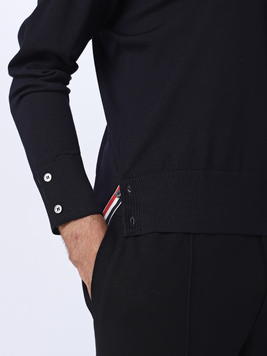 THOM BROWNE SWEATER: Thom Browne sweater in wool, Blue - Img 5