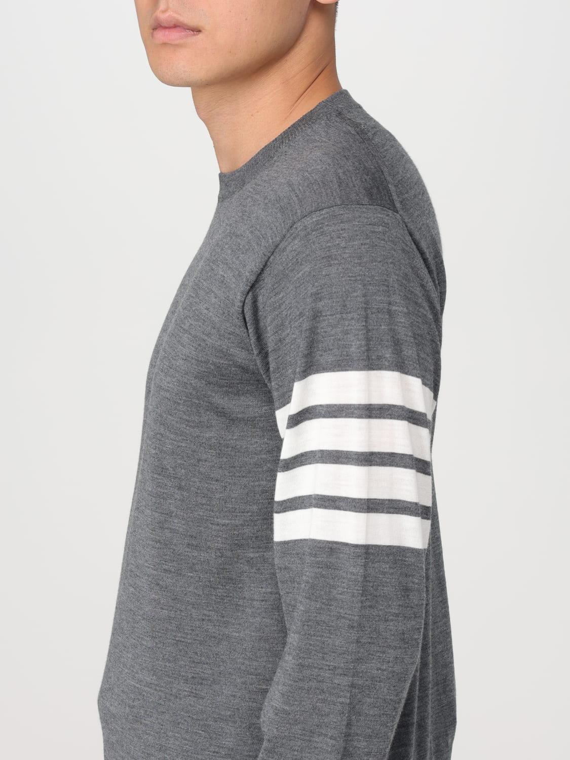 THOM BROWNE 毛衣: 毛衣 男士 Thom Browne, 灰色 1 - Img 5