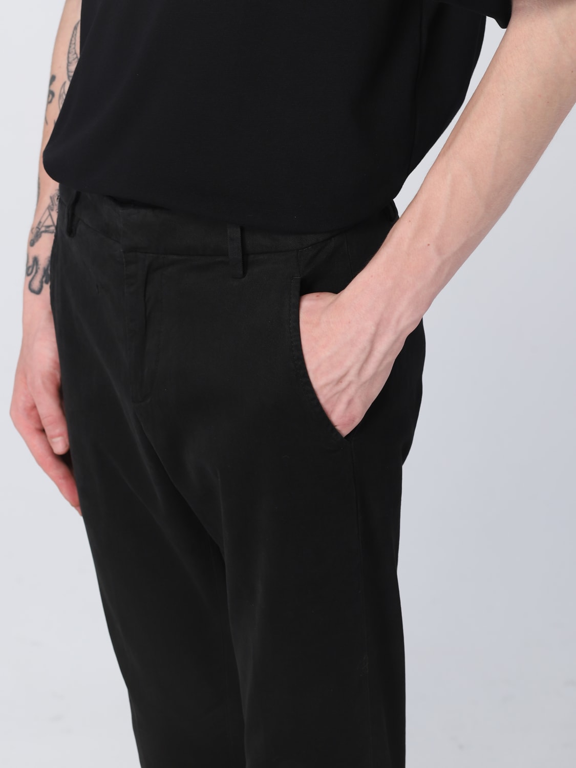 DONDUP PANTS: Dondup pants in stretch cotton, Black - Img 3