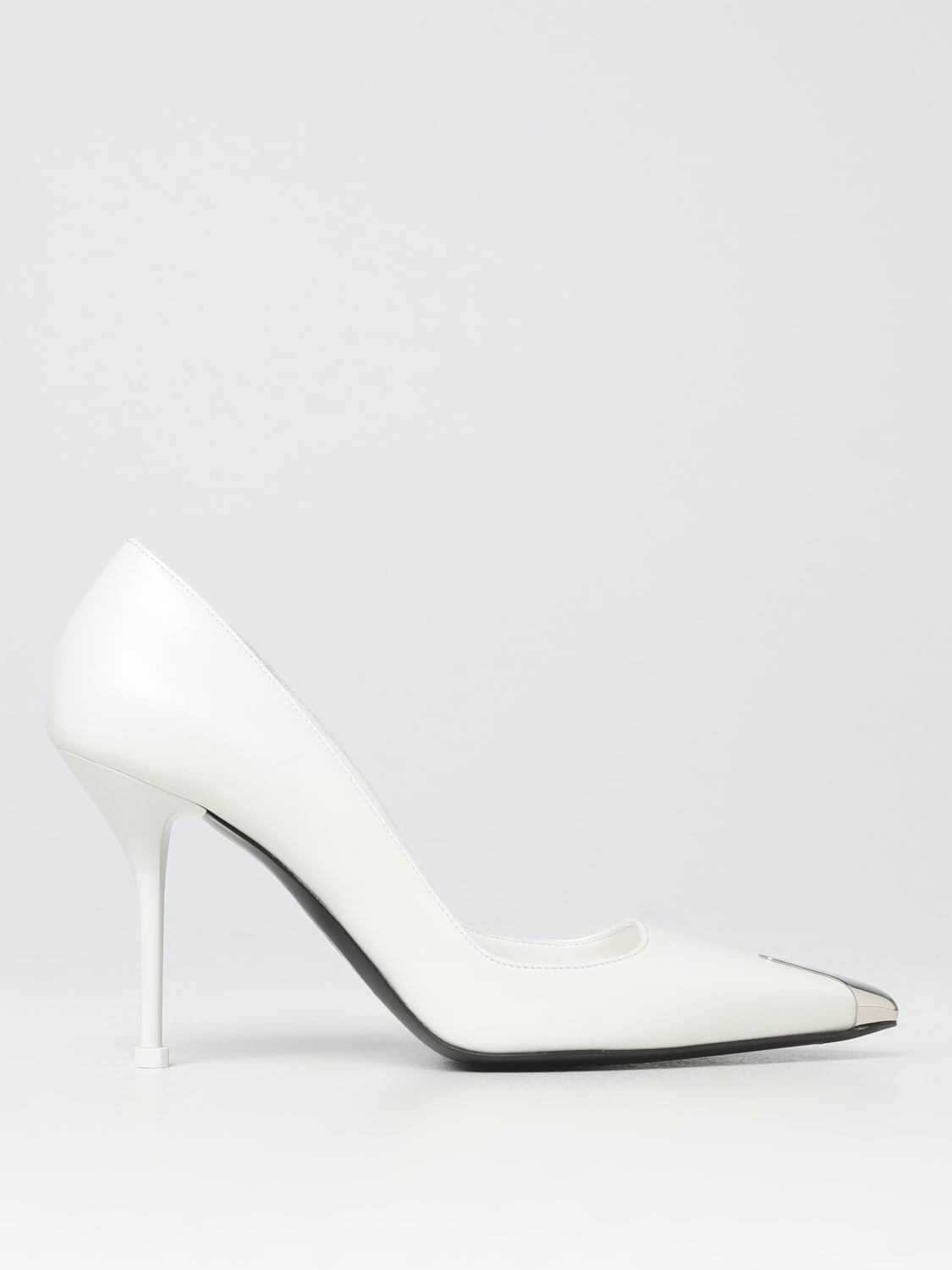 ALEXANDER MCQUEEN Punk leather pumps White Alexander McQueen pumps 757495WIEA1 online at GIGLIO.COM