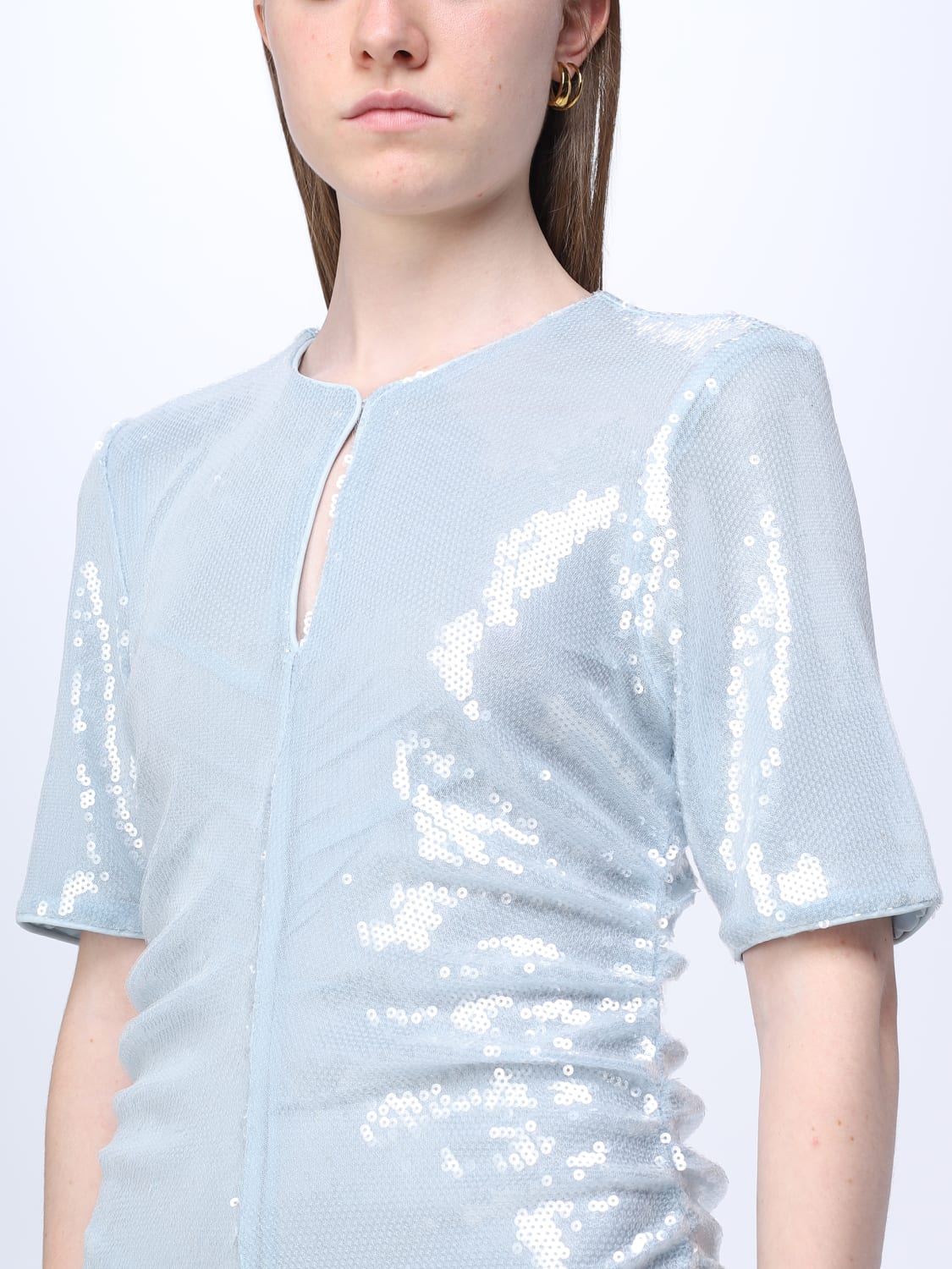 GANNI DRESS: Ganni dress in synthetic fabric with sequins, Ice - Img 4