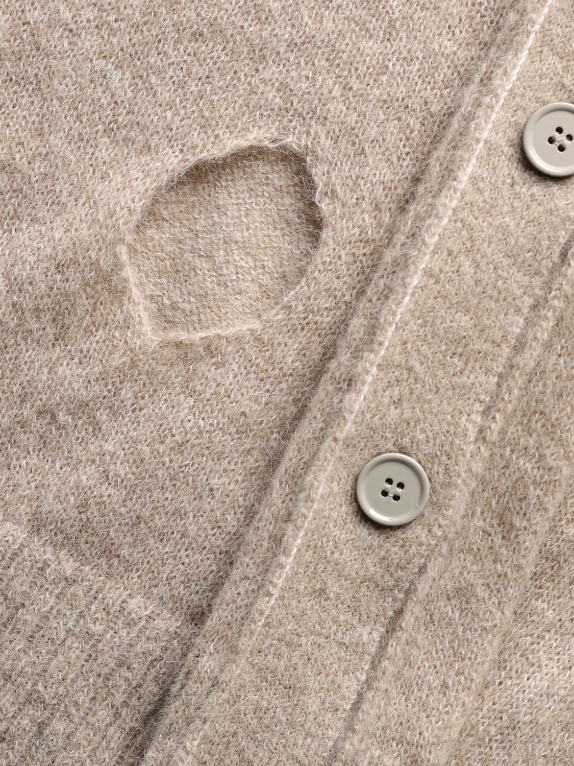 MM6 MAISON MARGIELA CARDIGAN: Cardigan MM6 Maison Margiela in misto lana, Beige - Img 6