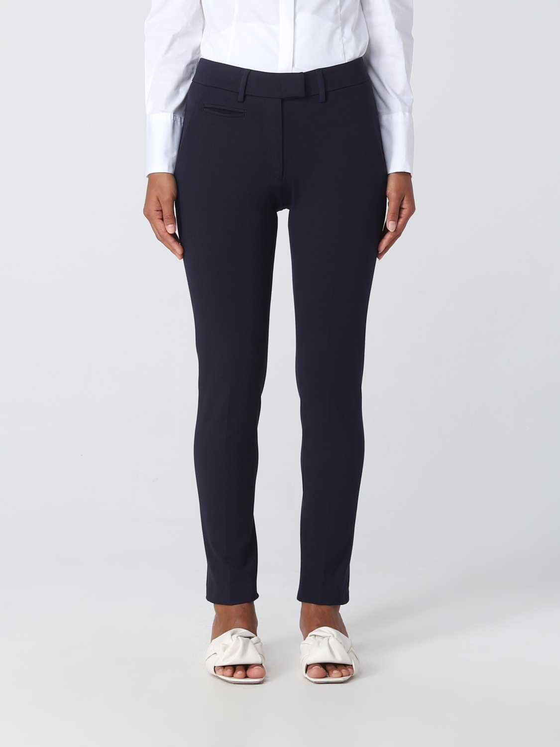 パンツ DONDUP Woman Pants Blue DP066JSE108DXXX 897 Perfect slim-fit jersey trousers for women, dark blue