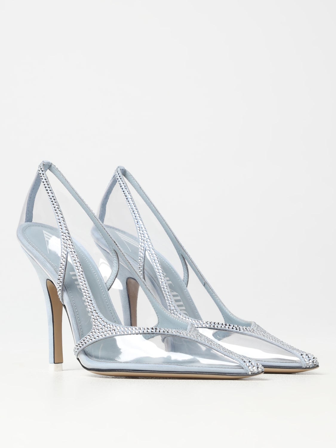 THE ATTICO PUMPS: The Attico Venus Chrome pumps in pvc and suede with rhinestones, Blue - Img 2