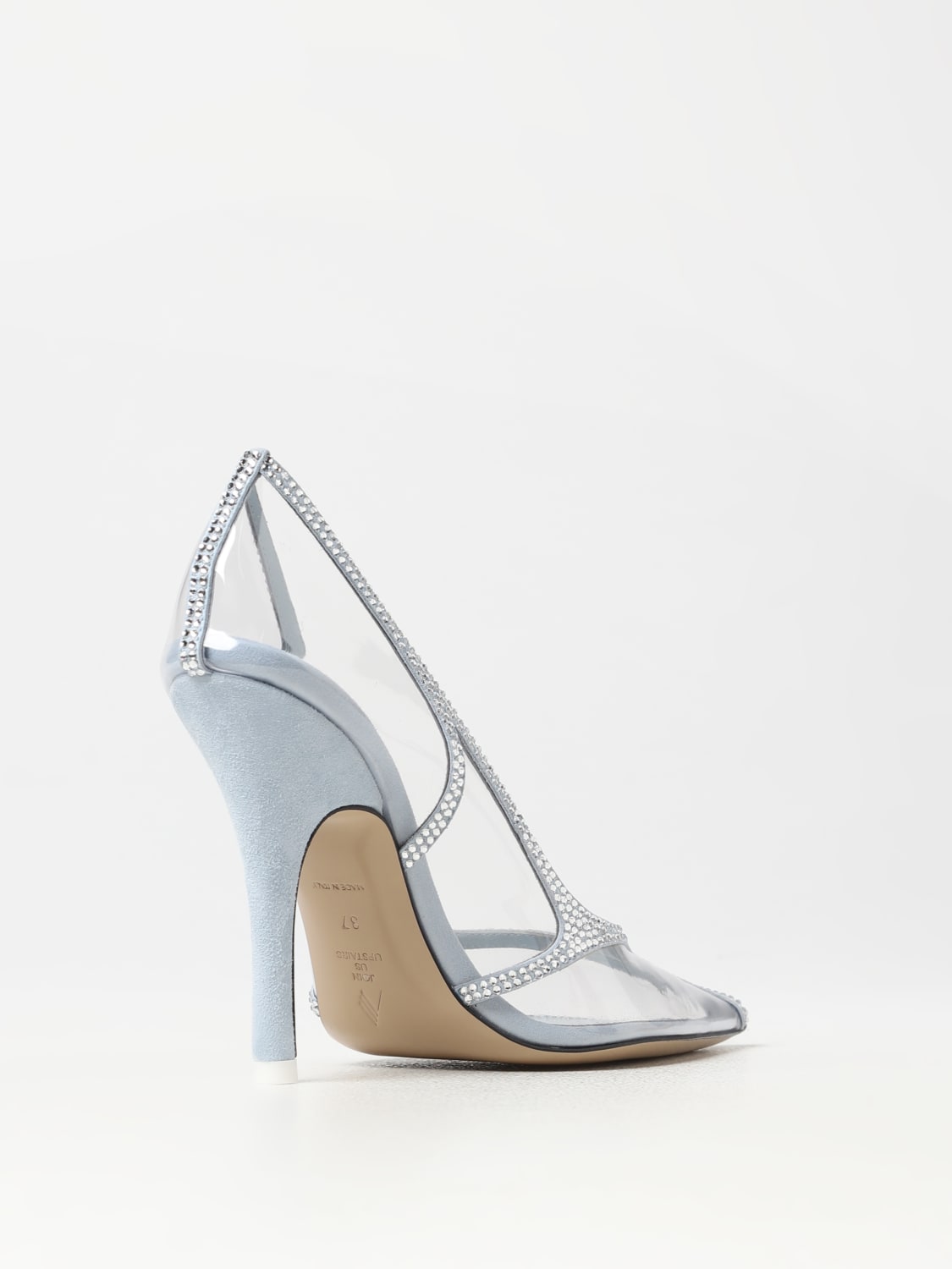 THE ATTICO PUMPS: The Attico Venus Chrome pumps in pvc and suede with rhinestones, Blue - Img 3