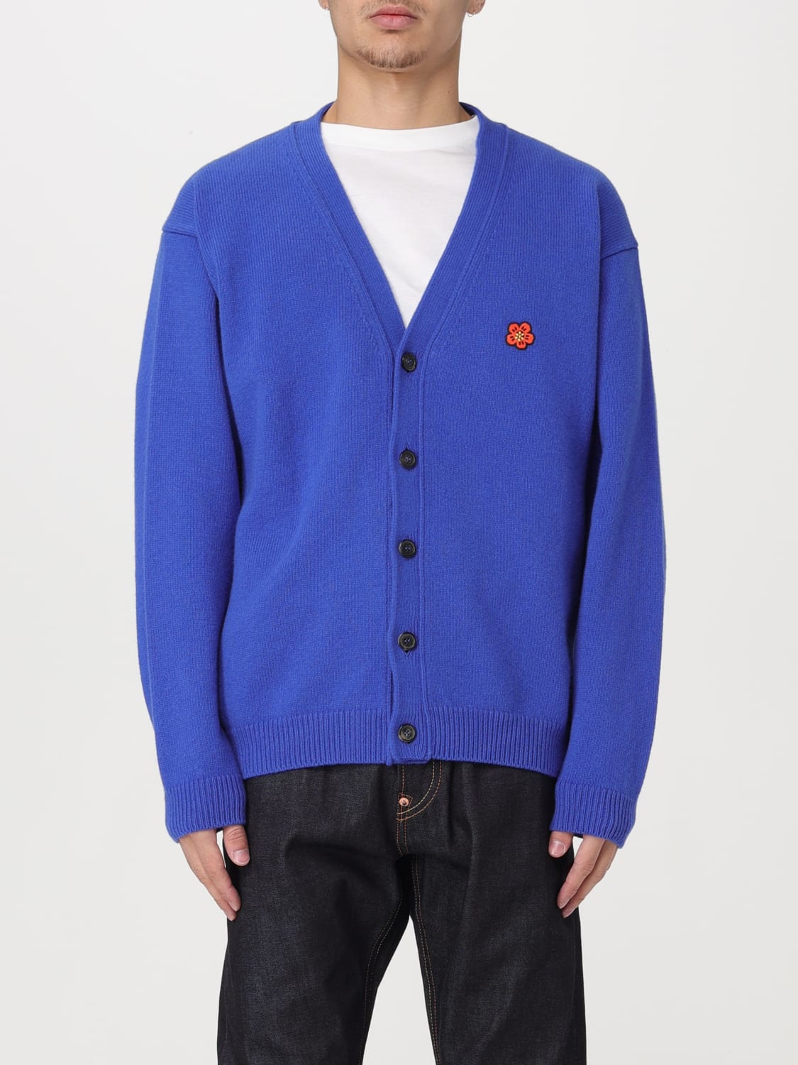 Kenzo Outlet wool cardigan Blue Kenzo cardigan FD65CA4183LC online at GIGLIO.COM