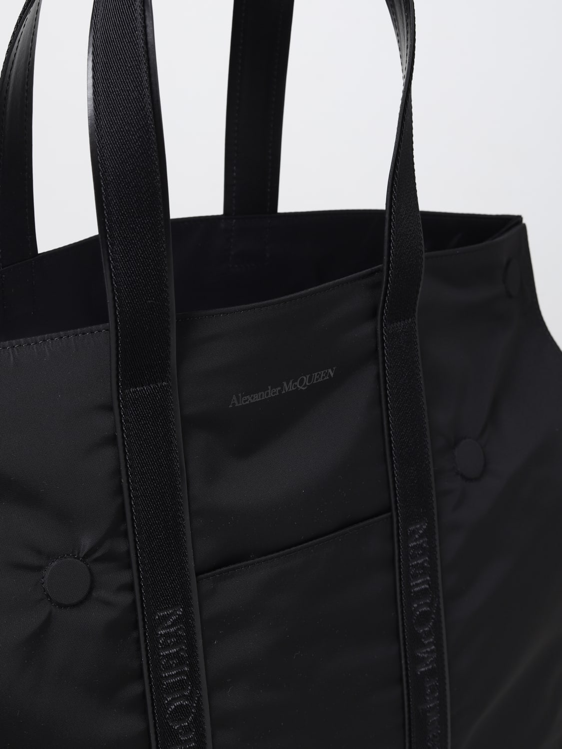 ALEXANDER MCQUEEN BORSA: Borsa Alexander McQueen in nylon, Nero - Img 3