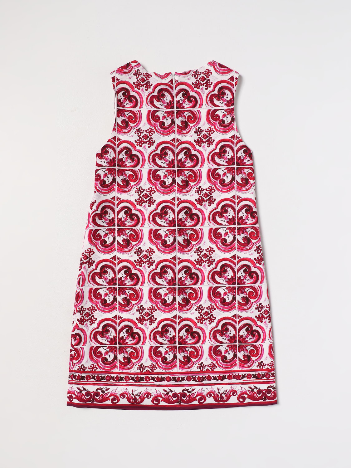 DOLCE & GABBANA DRESS: Dolce & Gabbana dress in stretch viscose with majolica print, Fuchsia - Img 2