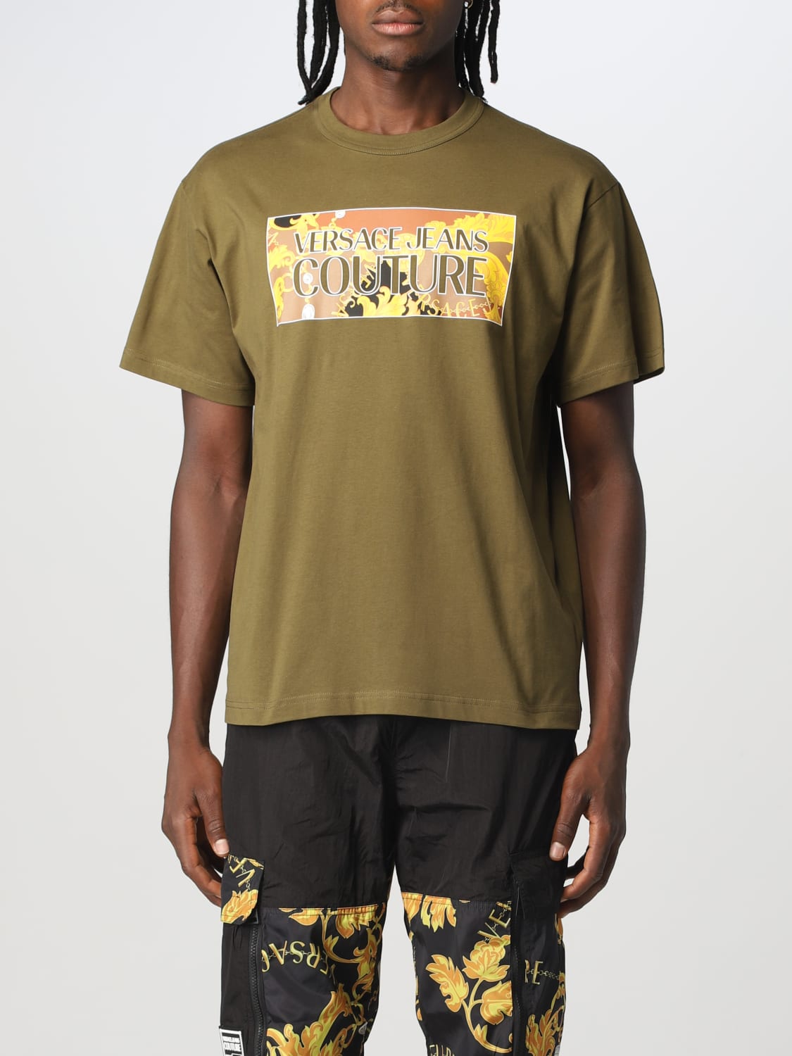 VERSACE JEANS COUTURE T-SHIRT: Pull homme Versace Jeans Couture, Vert - Img 1