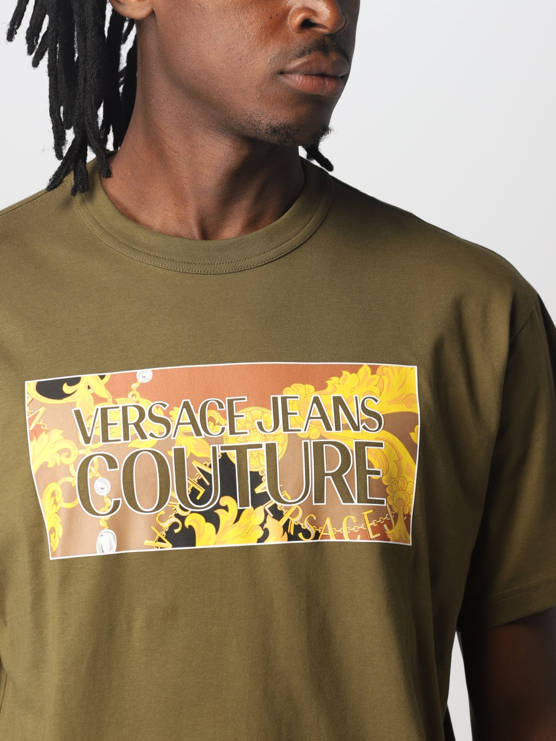 VERSACE JEANS COUTURE T-SHIRT: Pull homme Versace Jeans Couture, Vert - Img 3