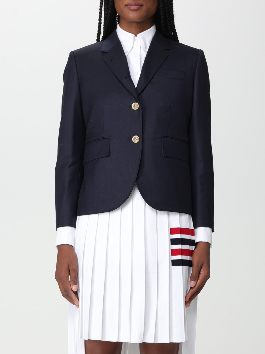 アウターその他 THOM BROWNE Woman Blazer Navy FBC010V00626 415 THOM BROWNE: wool blazer - Navy | Thom Browne blazer