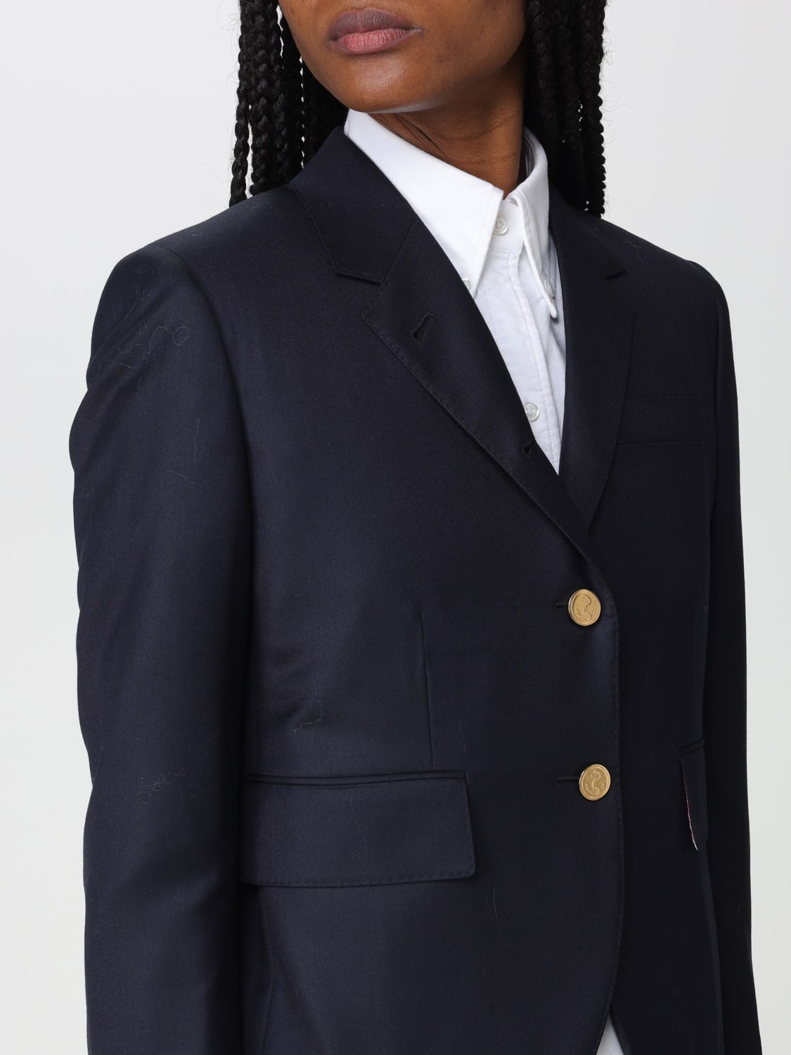 アウターその他 THOM BROWNE Woman Blazer Navy FBC010V00626 415 THOM BROWNE: wool blazer - Navy | Thom Browne blazer